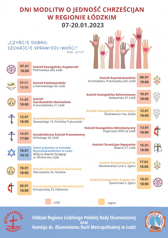 Dni Modlitw o Jedność Chrześcijan w regionie łódzkim 2023